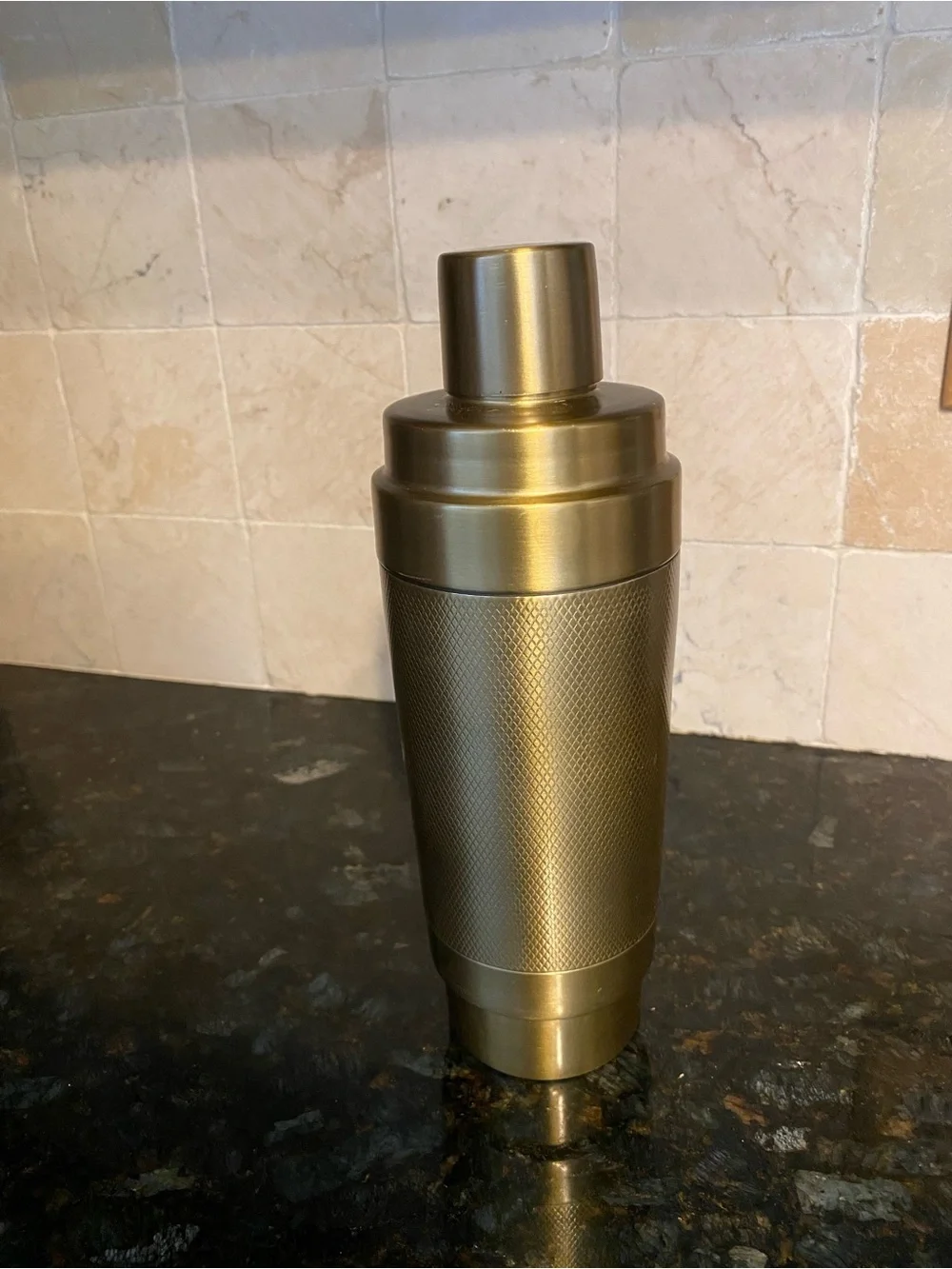 Crate&Barrel Brushed Gold Cocktail Shaker EUC